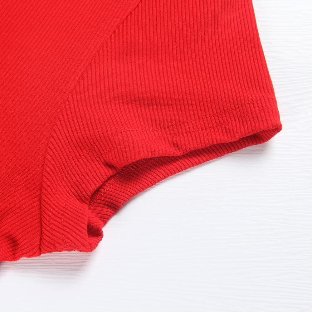 Artfish Women's Short Sleeve Shirts Crewneck Cropped Workout Slim Fitted Ribbed Casual Basic T-Shirts - Image 4