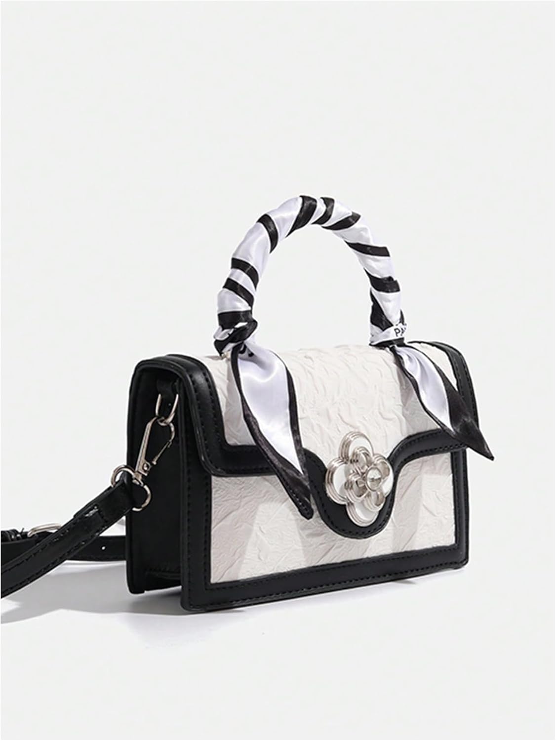 Verdusa Women's Vintage Crossbody Bags Top Handle Square Flap Satchel Purses with Ribbon - Image 3