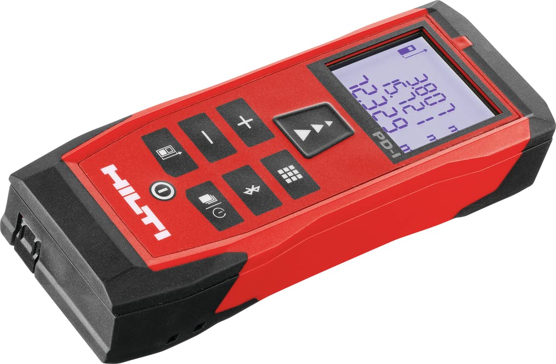 Hilti 2212517 Medidor láser de distancia PD-I (hasta 100m, compacto, funciones inteligentes, conectividad Bluetooth, para medición única y continua incluso interiores, con calculadora y memoria.Funda)