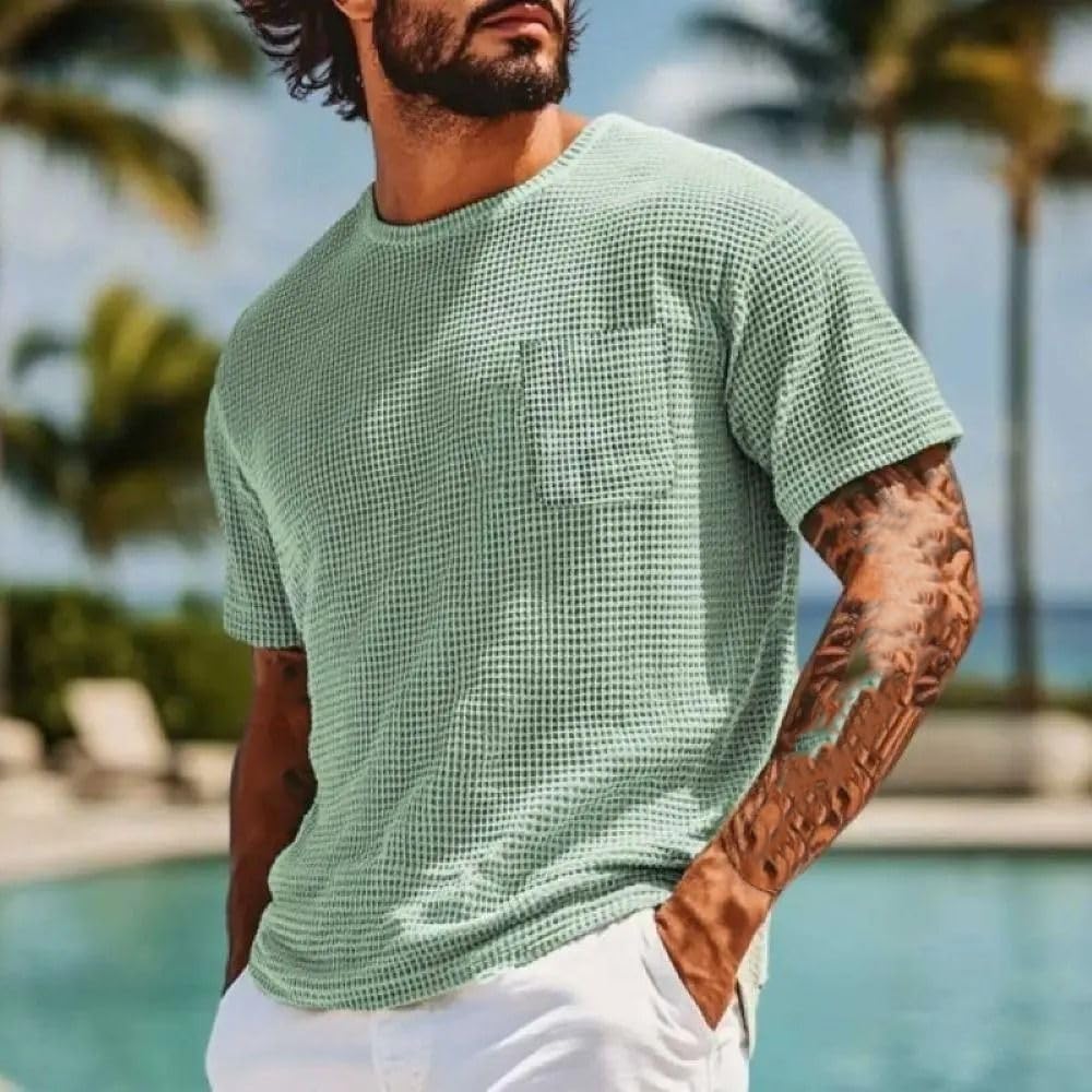 MORISTE Maglietta Uomo Casual Basic, Girocollo Manica Corta Top Quotidiano