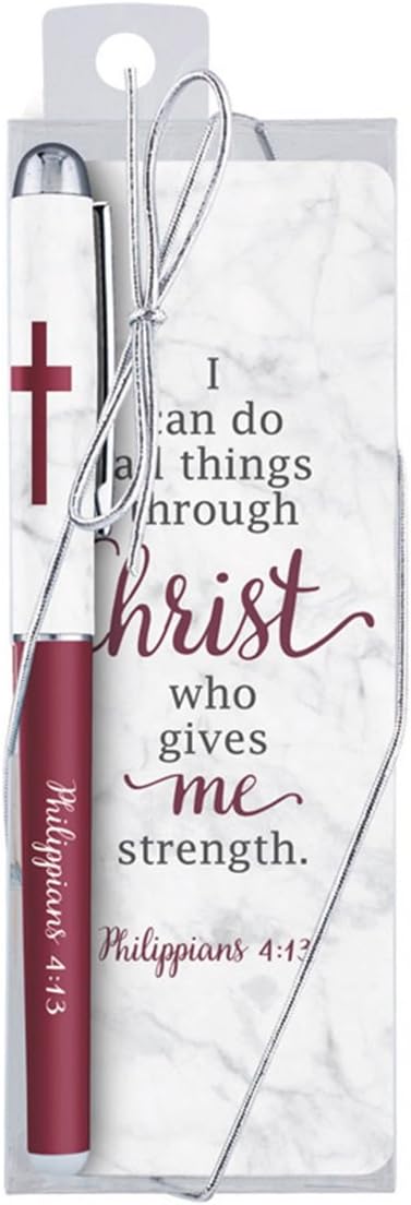 I Can do all Things Bible Verse Ballpoint Pen with Bookmark Gift Set