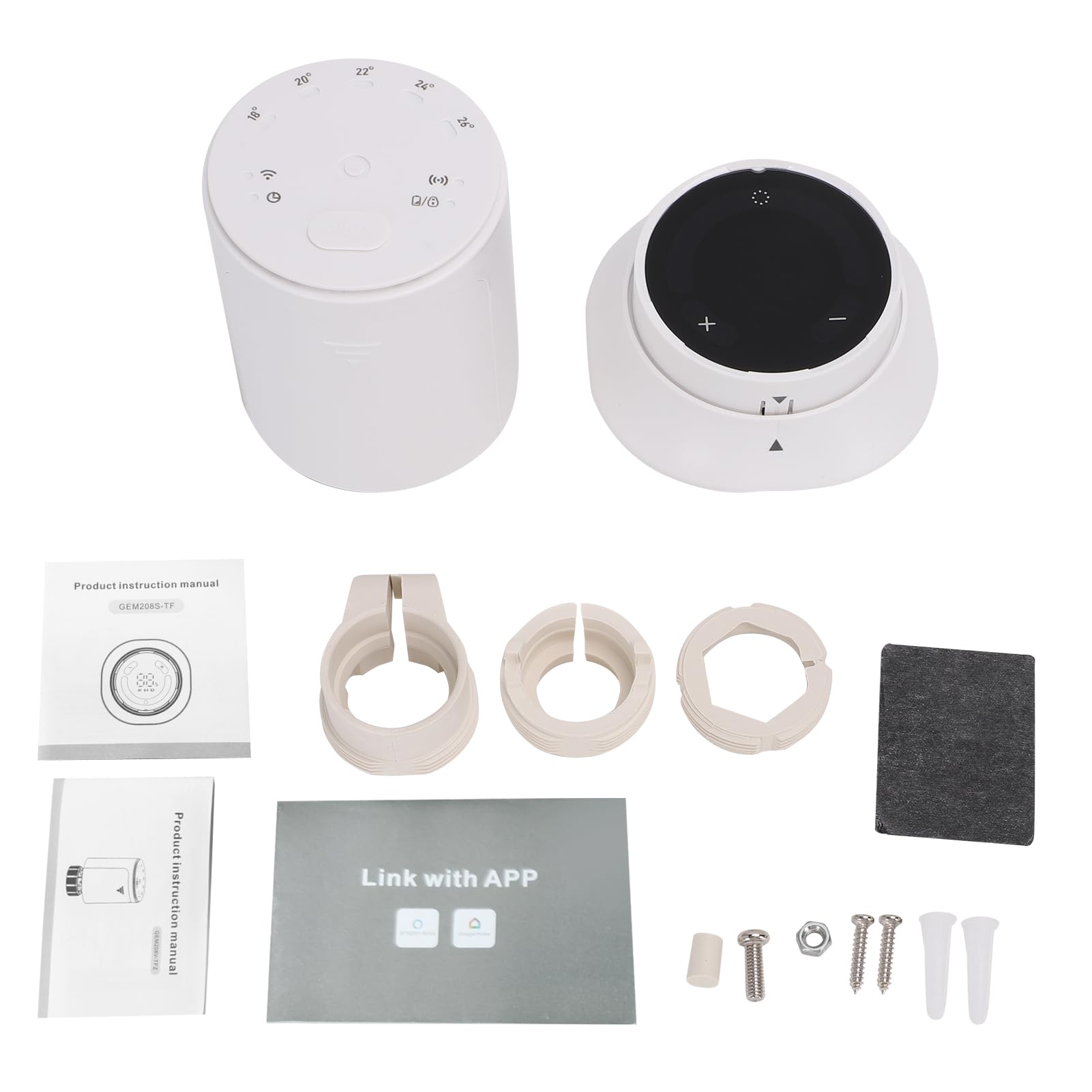 LICAEVEY Intelligentes Thermostat mit Gruppensteuerung für Große Räume, Tragbares Zigbee+RF-Thermostat für Bis zu 8 Heizkörper, Kompatibel mit Tuya-App und Fernbedienungssensor (SEA889-WIFI(TY))