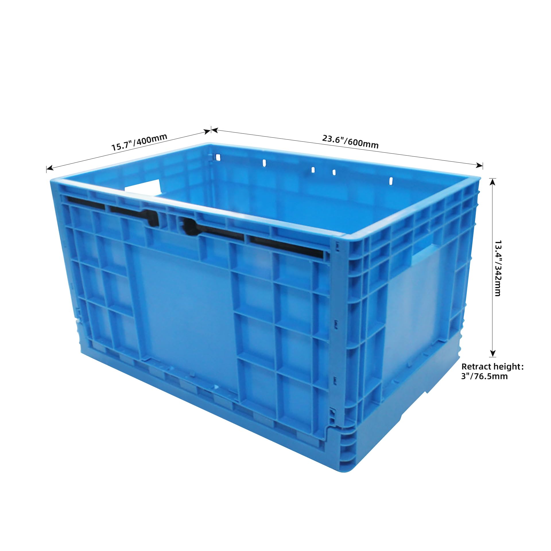 Casse industriali in plastica impilabili da 21 galloni | Contenitori pieghevoli resistenti | Contenitori pieghevoli commerciali per l'organizzazione del magazzino (1, 21 galloni)