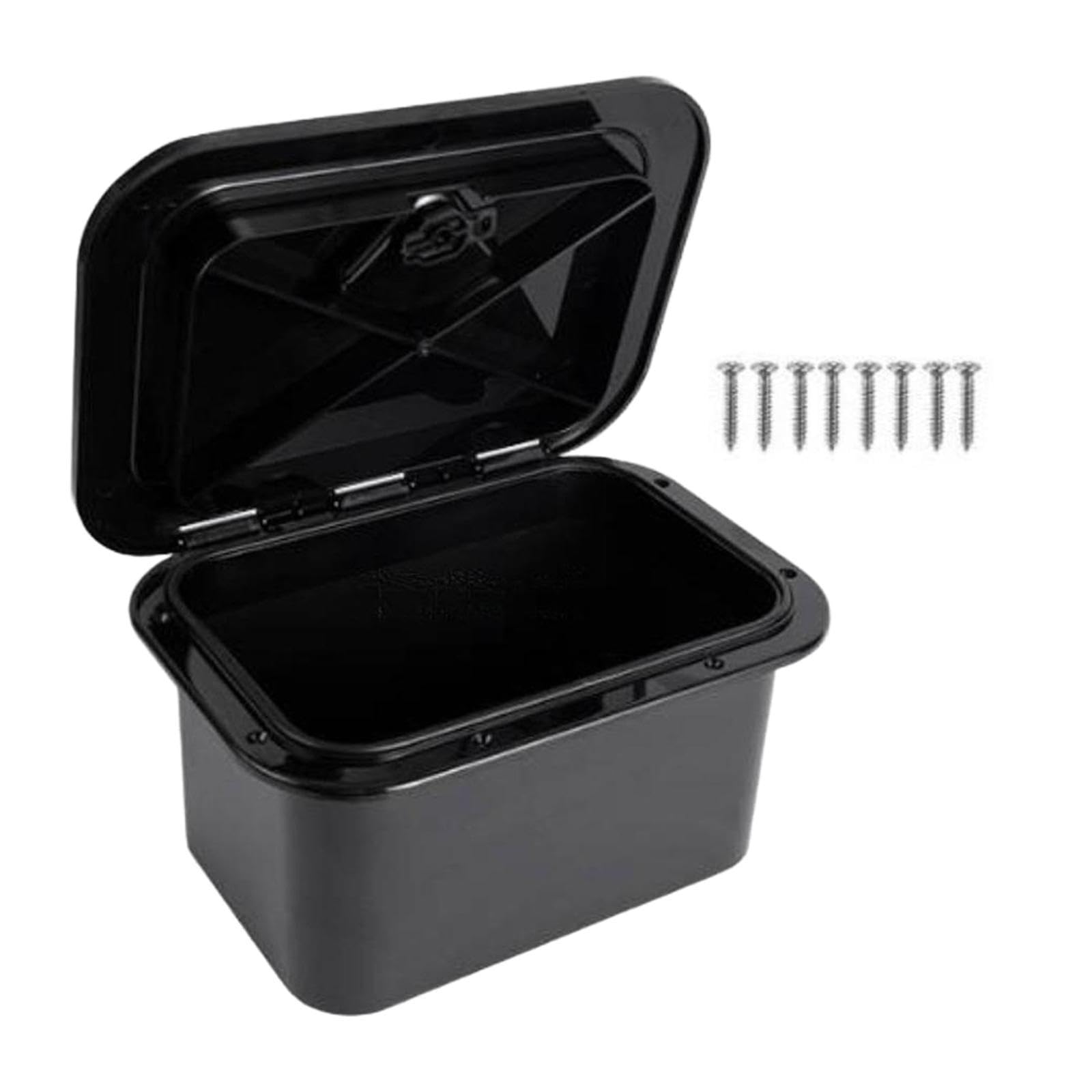 Marine Deck Storage Box with Lock, Sturdy & Wear Resistant, Rotate to Open and Close, Fishing Tackle Box for Boat,Yacht- Black : Sports & Outdoors