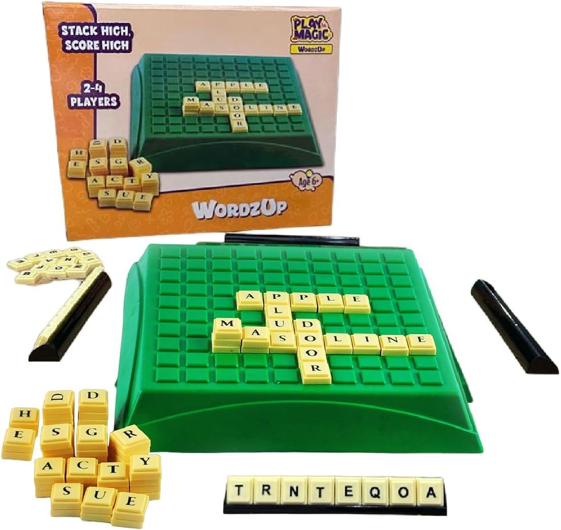 WordzUp|Educational Word Building Game|100 Letters Fun Board Game|Learning Puzzle Toy|Birthday & Return Gifts For Kids 6+|Creative Word Making Kids & Family Game|Upto 4 Players|Made In India