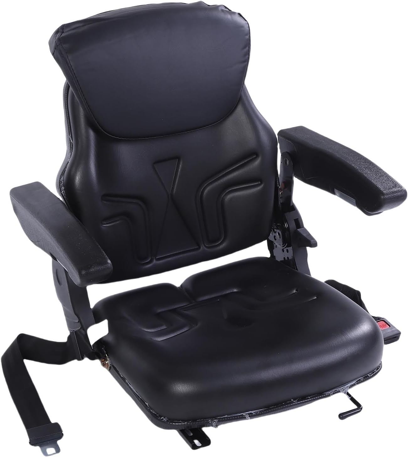 VINGVO Universal Forklift Seat, Adjustable Backrest Armrest Headrest with Ergonomic Design 30-180 Degree Tilt, Ideal for Tractor, Mower, Skid Loader, Telehandler & Backhoe