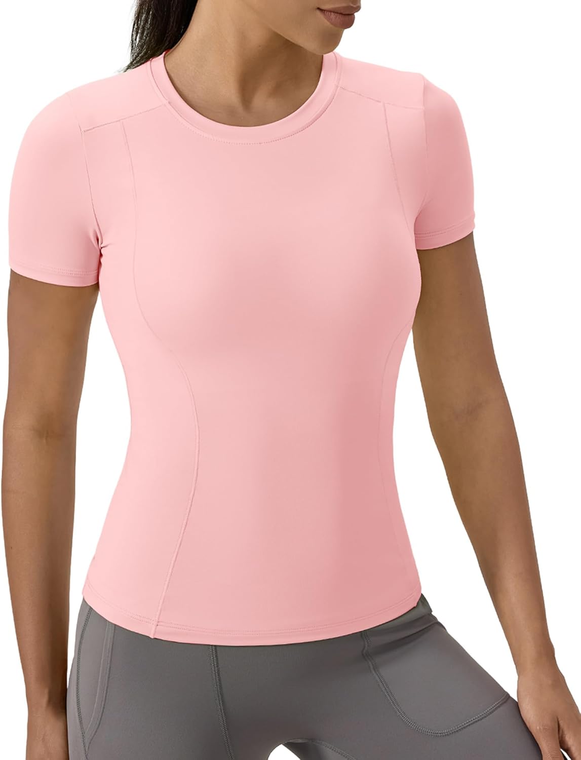 SPVISE Short Sleeve Workout Tops for Women Slim Fitted Athletic Shirt Compression Tee Dry Fit Yoga Gym Tshirt Comfy Basic Top - Image 5