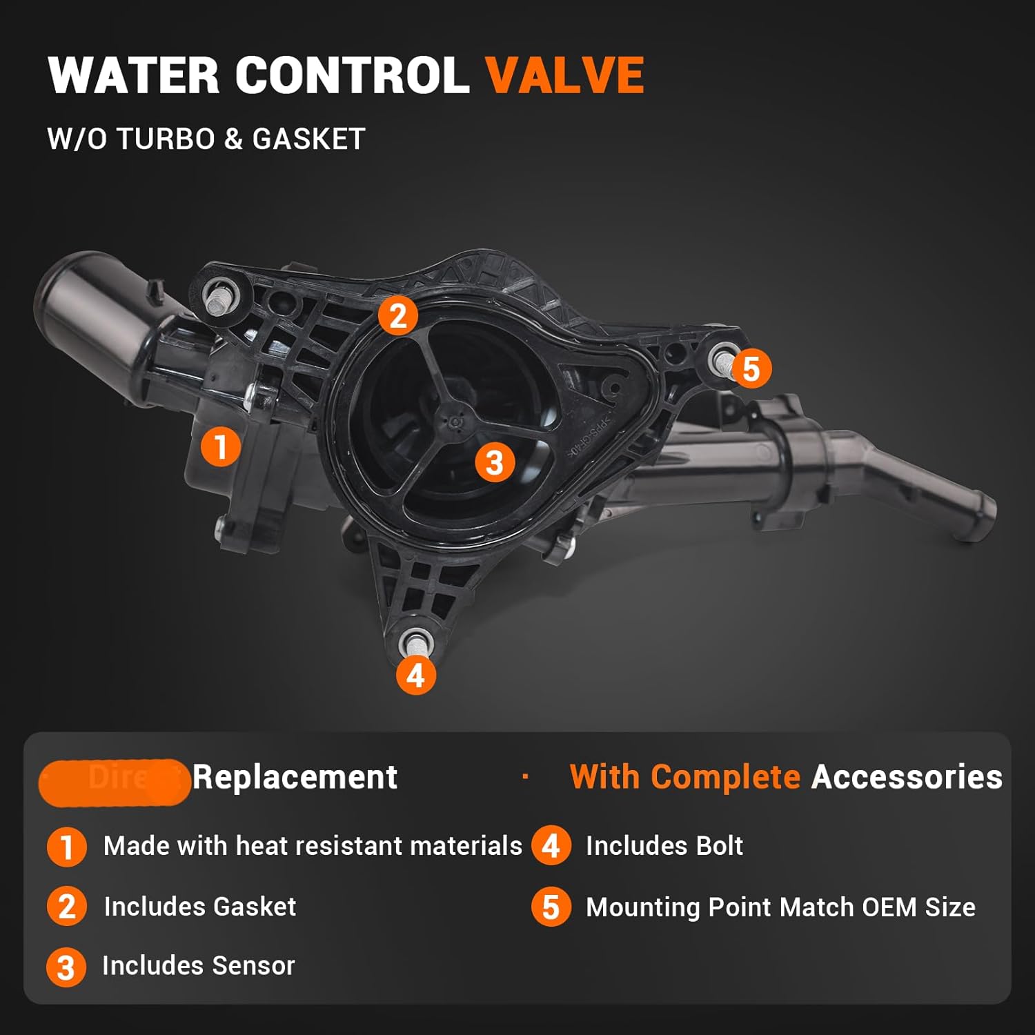 2.0L 2.5L Coolant Control Valve Compatible with 2019-2025 Mazda 3 2018-2025 Mazda CX-5 Replace# PYFD-15-16ZA PYFB-15-16ZA PYFB1516ZA PYFD-15-16Z PYFD1516ZA