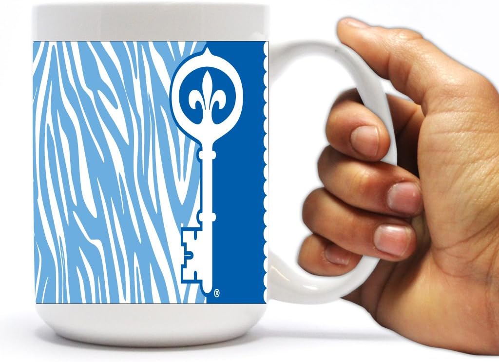 VictoryStore Ceramic Mugs - Kappa Kappa Gamma, Zebra Print Coffee Mug, 15 ounces