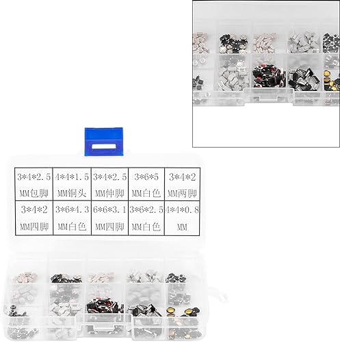 Miniatura 6 de Tactile Push Button Micro Switch 250Pcs Tactile Push Button Micro Switch Assortment for Car Remote Control Key with Box Pressure switches Touch 12v