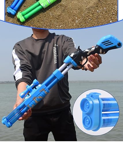 Kit 2 Lança Atira Água Grande Lançador Arma Cano Duplo 58Cm Par Piscina
