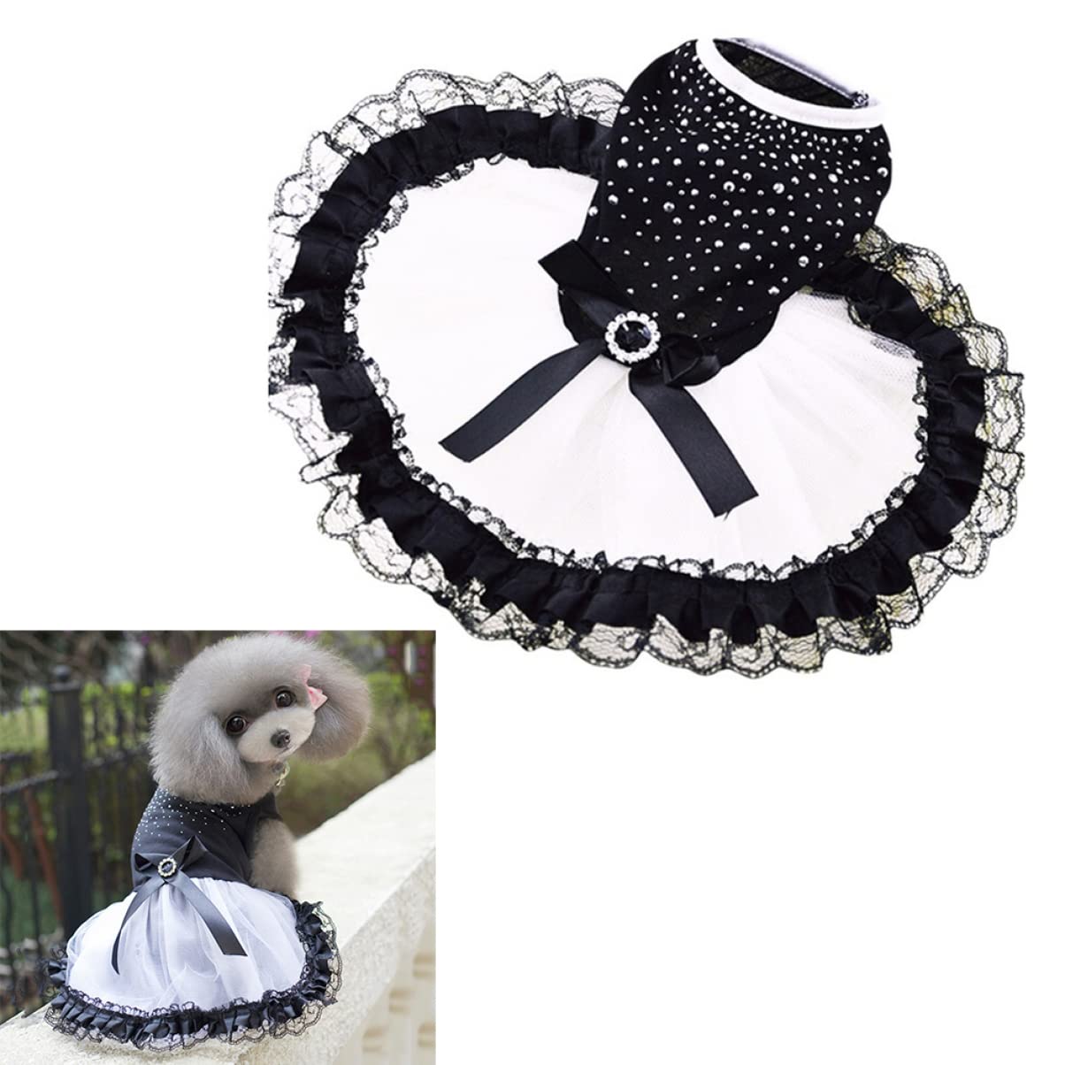 POPETPOP Dress Skirts Love Skirts Cat Pets Supplies Spring and Summer Skirts Dog Outfit Dog%20costumes Dog Dalmation Costume Dog Clothes Dog Clothing The 's Clothes - Image 4