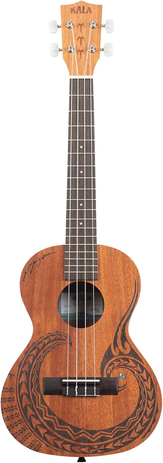 Kala Courage Mahogany Tenor Ukulele - Bundle with Gig Bag, Tuner, Strap, Strings, and Austin Bazaar Polishing Cloth