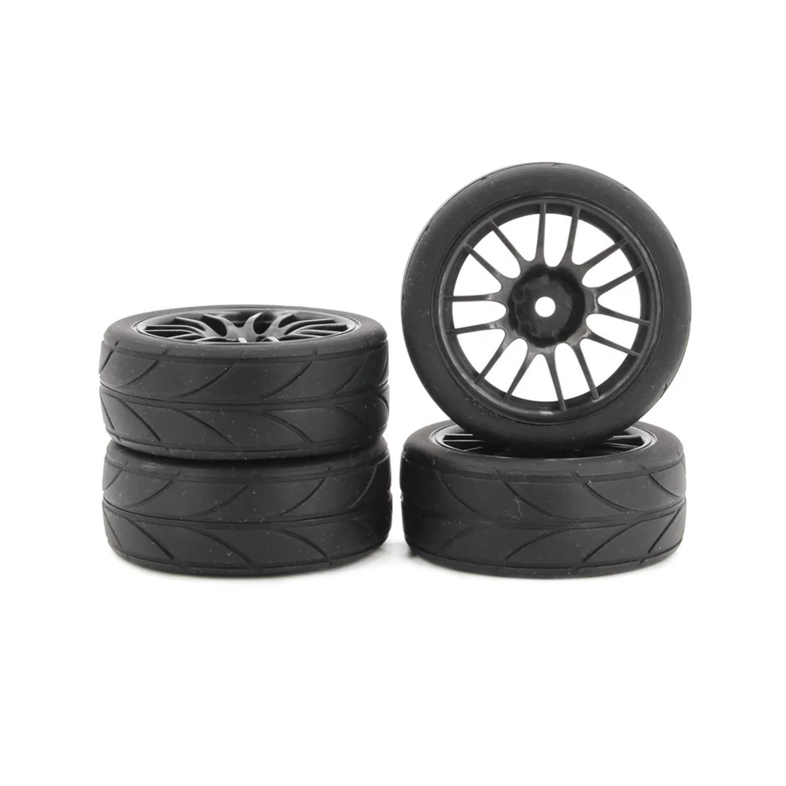 Per HSP Per HPI 94123-94122 CS XIS 1/10 4 Pezzi 65mm Pneumatico In Gomma RC Per Pneumatici Per Corsa Per Strada Cerchione Parte Auto Diametro Ricambi Modellini RC