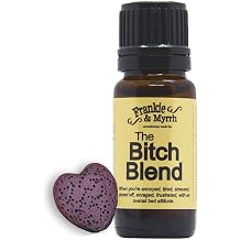 Frankie & Myrrh The Bitch Blend w/Portable Lava Stone Diffuser | Essential Oil Blend for Mood, Irritability - All Natural Aromatherapy - Clary Sage, Geranium, Lavender, Bergamot