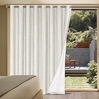 Vista 51 de H.VERSAILTEX Cortinas 100% opacas con aislamiento térmico, texturizadas, de lino, con bloqueo completo de calor y luz, para sala de estar