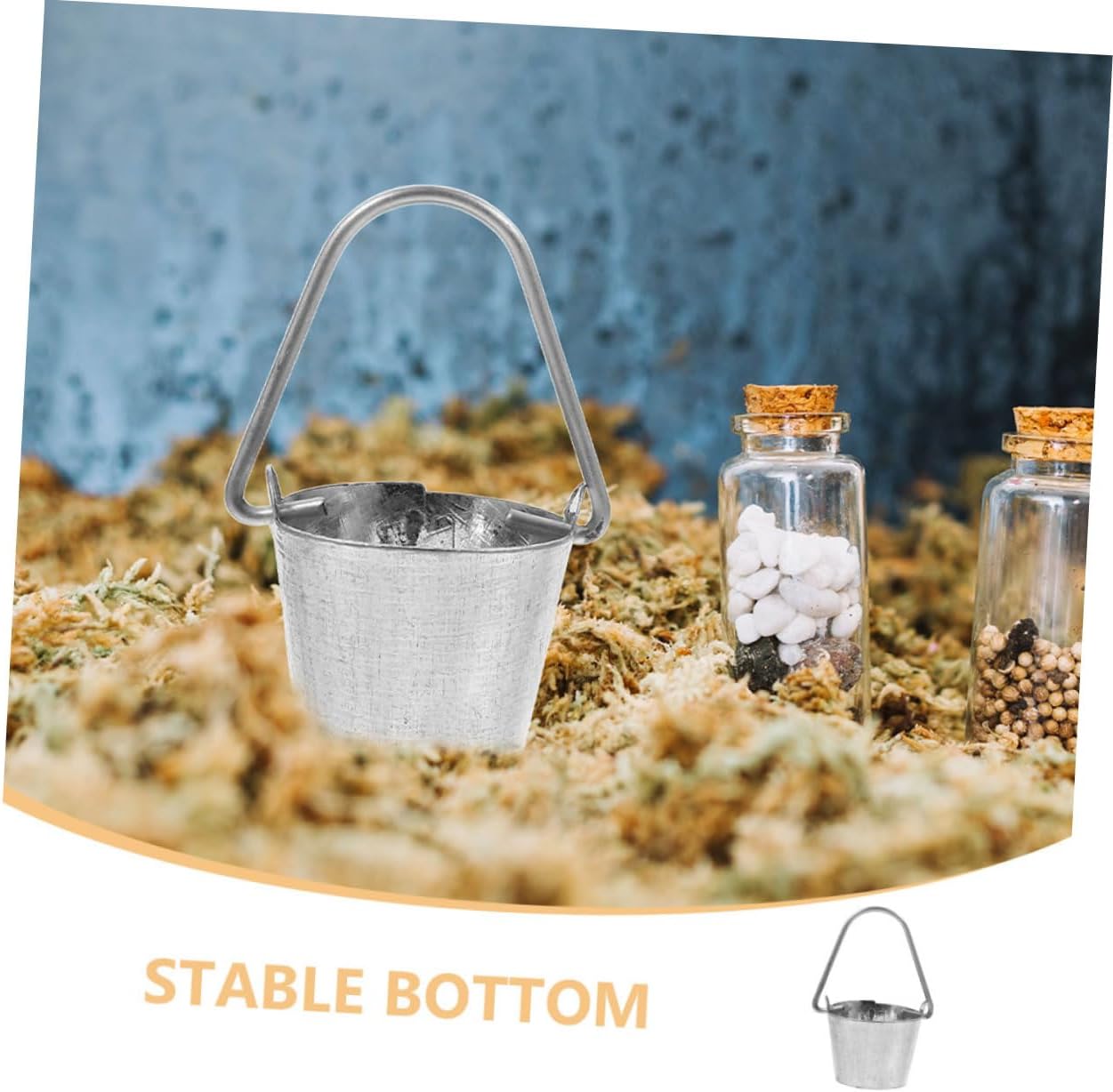 48pcs Miniature Iron Bucket Model for Dollhouse and Gardening for Landscape Decoration and Creative Play