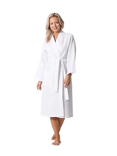 Turkish Linen Waffle Knit Lightweight Kimono Spa Bath Robes for Women - Quick Dry - Soft