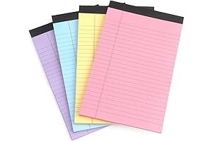 4-Pack Multicolor 5x8 Lined Legal Pads