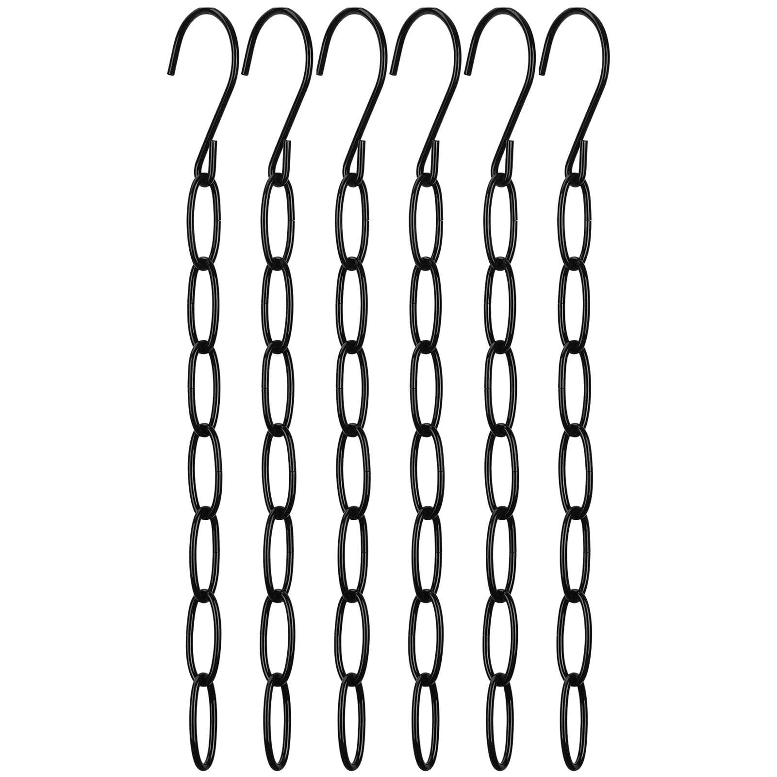 Ulafbwur Black Metal Chain Hanger 6/10Pcs Metal Chain Clothes Hanger Organizer With 7 Slots Multiple Hangers In One Collapsible Vertical Space Saving Hanger Clothes Storage Solution