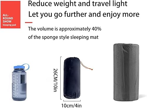 Miniatura 7 de Colchoneta de dormir para campamento colchoneta inflable ultraligera con bomba de pie y almohada integradas, colchón de aire compacto mejorado para
