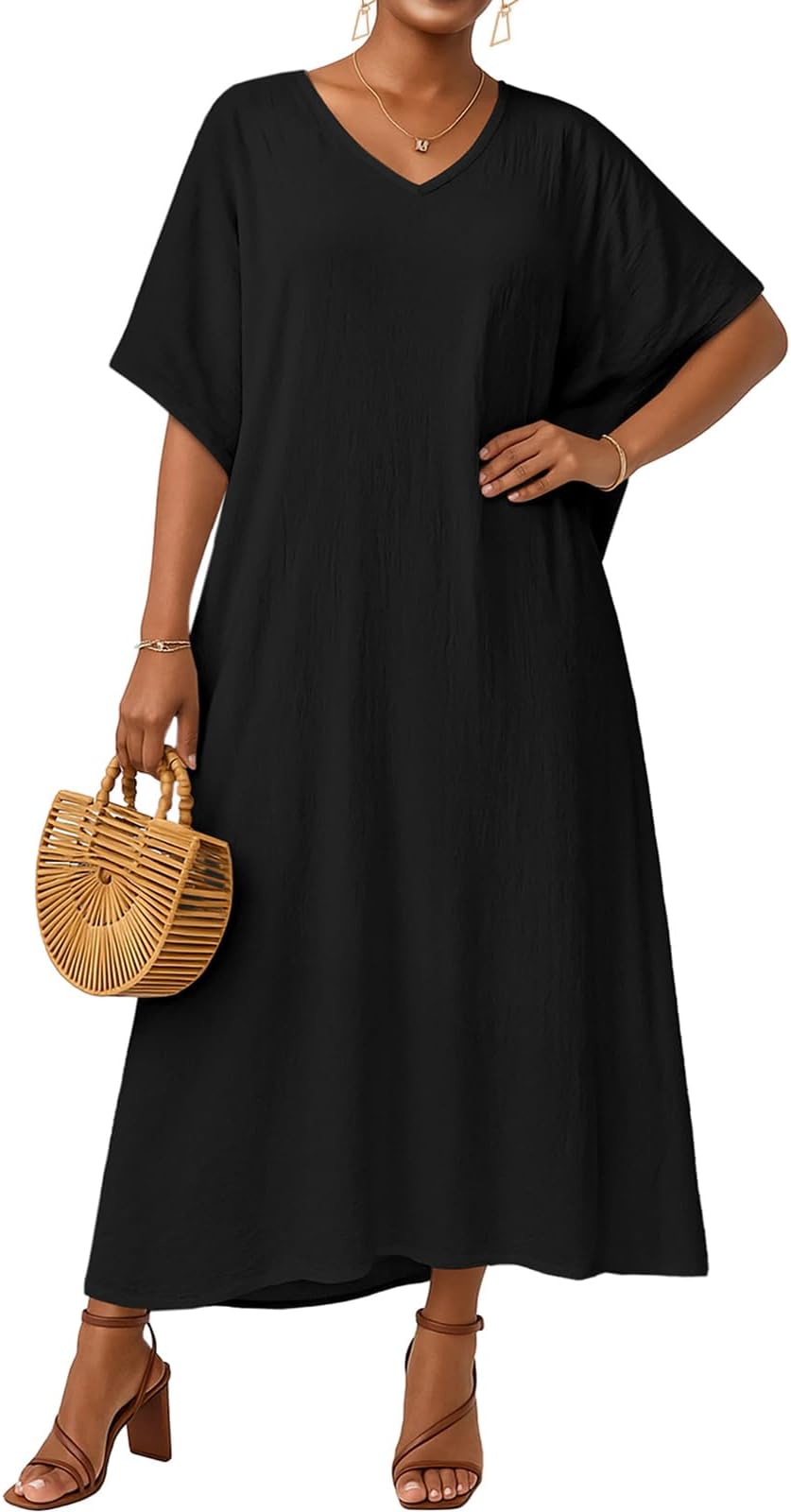 Kaftan Dresses for Women Beach Cover Up Boho Maxi Dress Holiday Swimsuit Loungewear