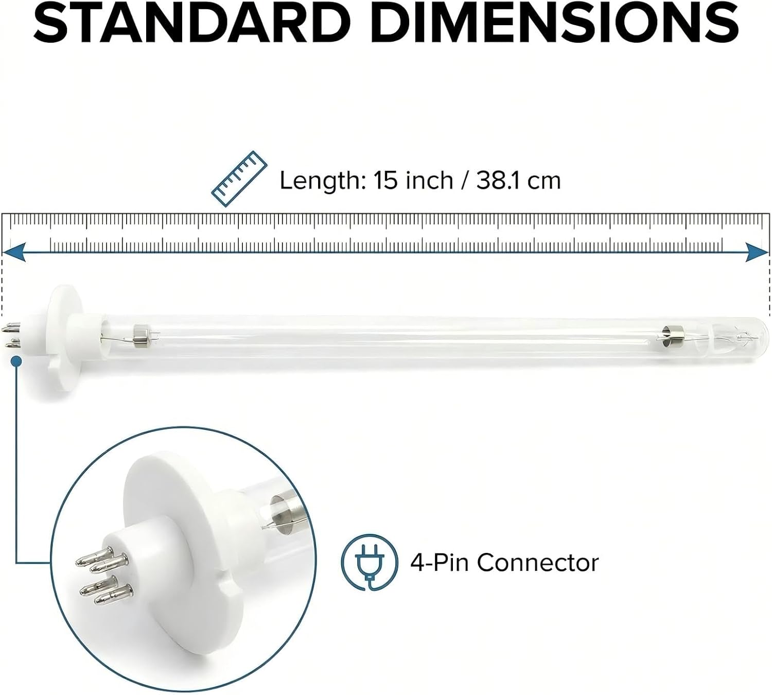 TUVL-215, TUVL-200-E, 15" Replacement Lamp for Fresh Air Blue-Tube, AHU Series 1, and APCO MAG 15,