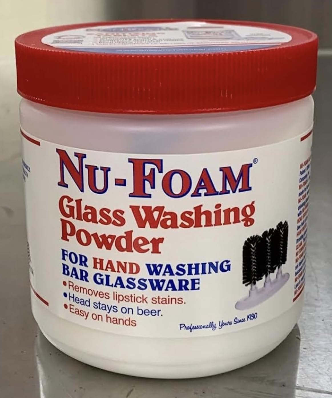 Nu-Foam Glass Washing Powder - Detergent for Bar Glassware – Original Streak-Free Solution - Hand Washing Bar, Tavern, Brewery Supplies - Concentrated