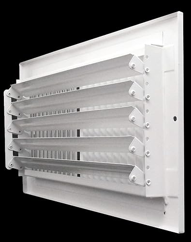 Miniatura 5 de HVAC Premium Rejilla de suministro de aire vertical de 2 vías de 20 x 8 pulgadas - Tapa de ventilación y difusor - Cara plana estampada - Blanco