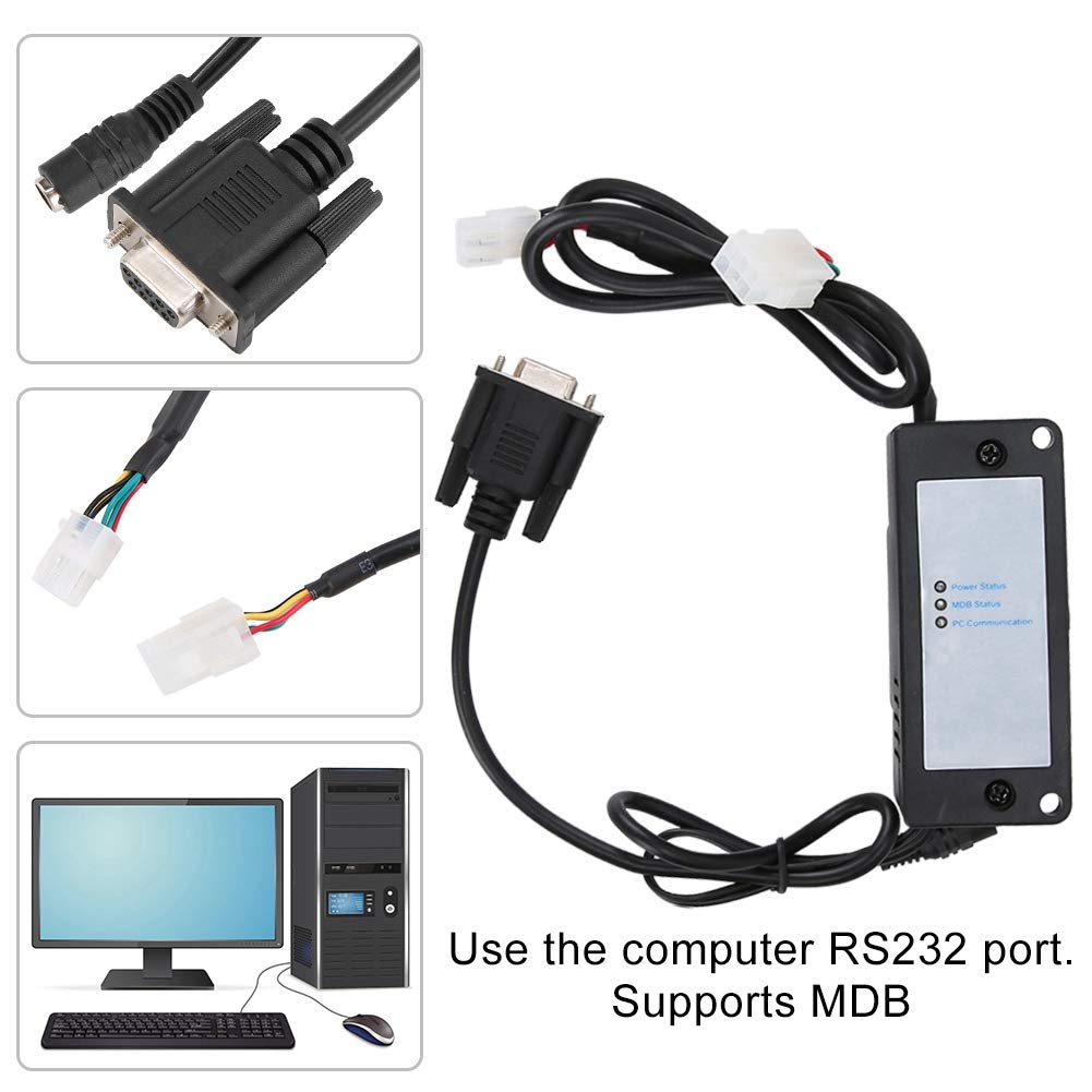 AMONIDA MDB Dispositivo de Pago RS232 MDB para una Comunicación Receptores de Monedas y Lectores de Tarjetas, ABS Duradero, Aplicaciones de Venta, 1 Unidad