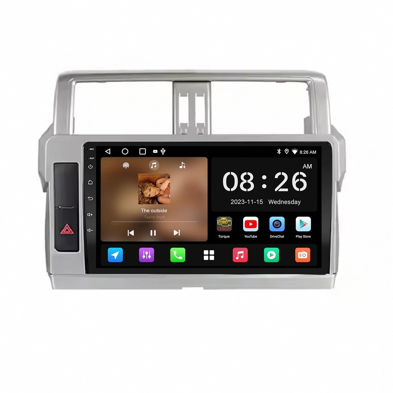 Radio de Voiture pour Toyota Land Cruiser Prado 150 2013-2017 Poste Radio Bluetooth Main Libre, Écran Tactile, Navigation GPS, Contrôle Vocal, Aux, Mirrorlink, FM, 8 Nuclear 6G+128G