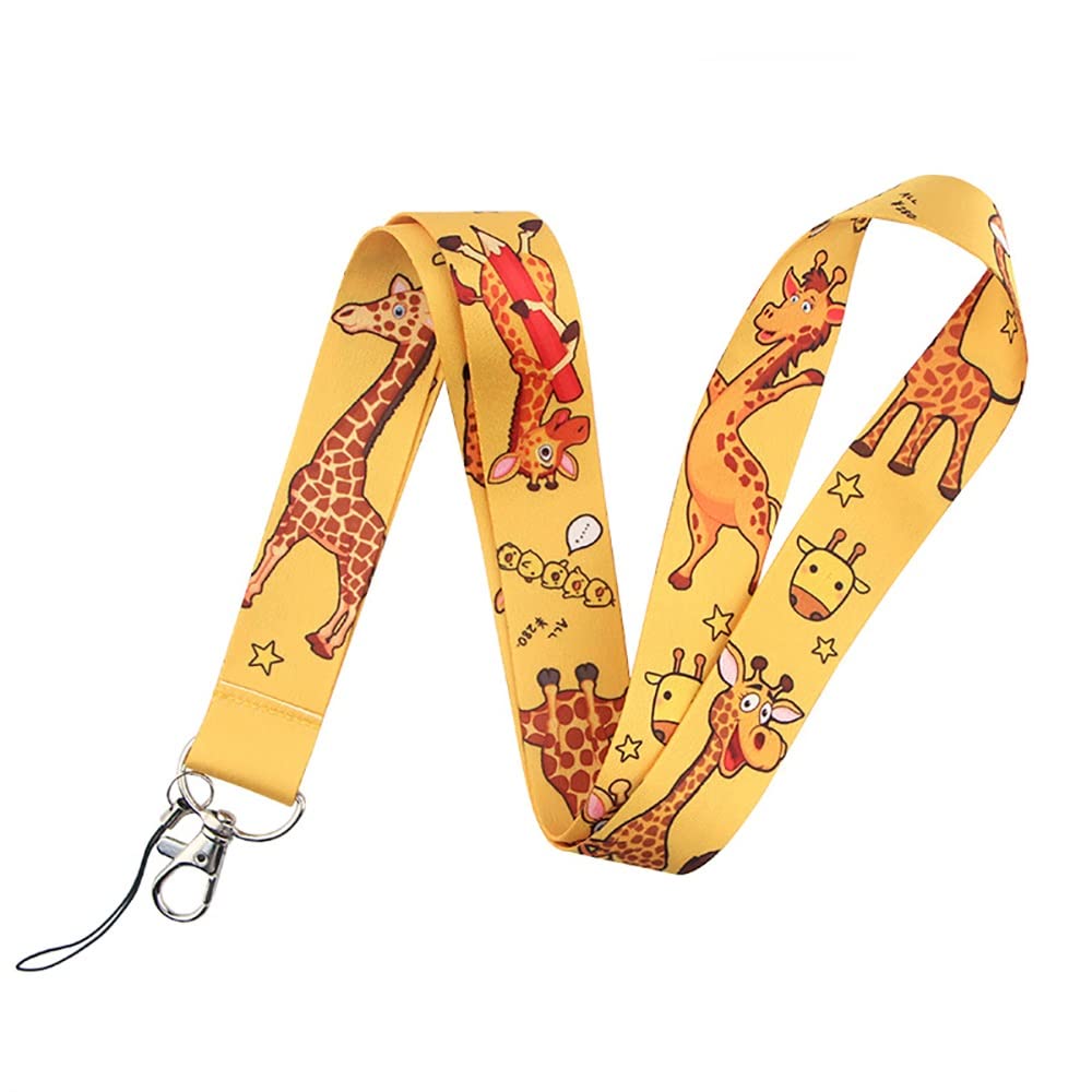 Hansum Unisex Kids Giraffe Lanyard Neck Strap, Cartoon Animal Lanyards With Safety Buckle, For Id Badge Holder, Keys, Work Permits, Mobile Phones (Color : Size : 45Cm)