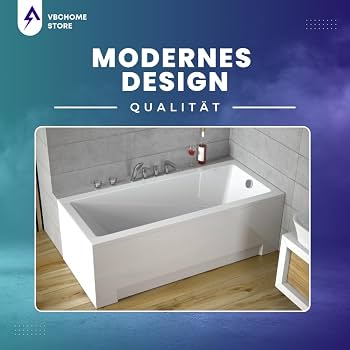 Vasca da bagno a muro 150 x 80 cm in acrilico - Lautrec