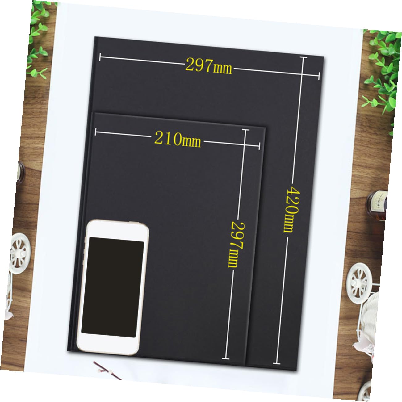 A4 Schwarzes Kartonpapier für Kinderkunst und Visitenkarten 100 Stück