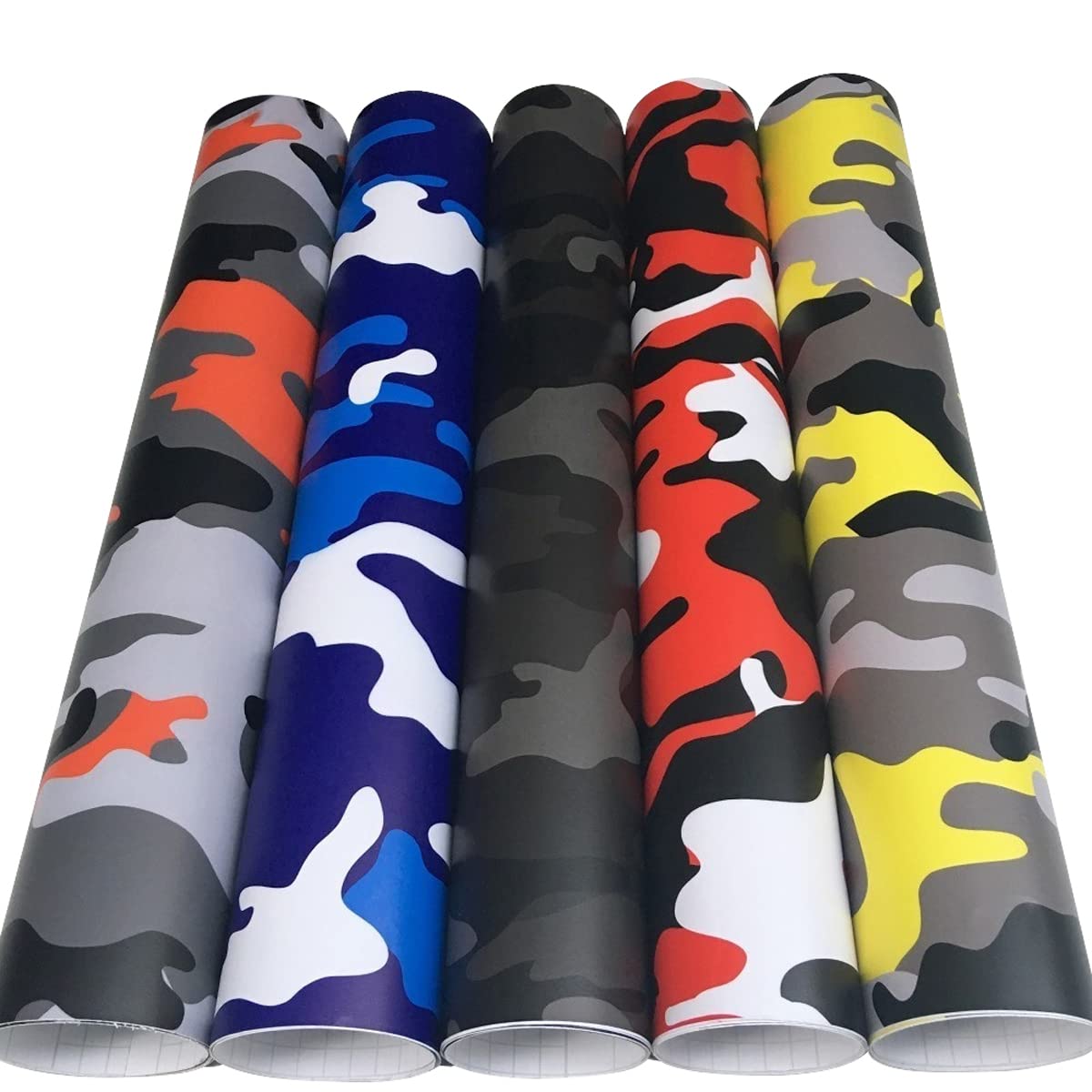 Pellicola Mimetica in Vinile per Auto Camouflage Pellicola in Vinile Camo Sticker per Console Computer Laptop Skin Scooter Moto Car Wraps,Arancio-Nero,50cm × 500cm