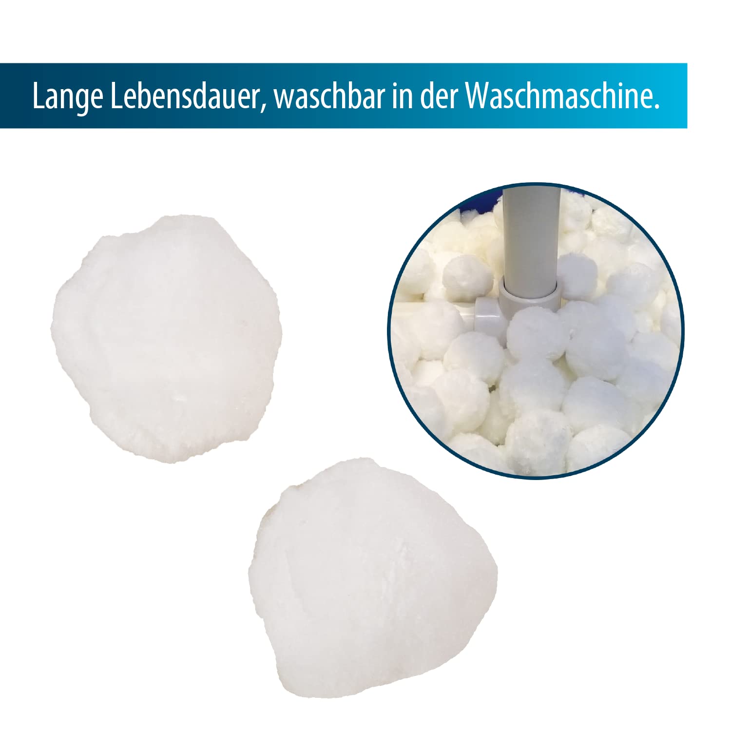 AquaForte Aqualoon Filtermedium 700 gm, Alternative zu Sand oder Kartuschen, viel Leichter, Filtert Fette und Schmutzpartikel bis 1 Mikron aus dem Wasser, Lange Lebensdauer, Waschbar in der Maschine