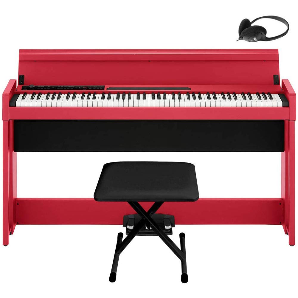 Amazon | KORG 電子ピアノ C1 Air レッド X型椅子セット ヘッドホン 