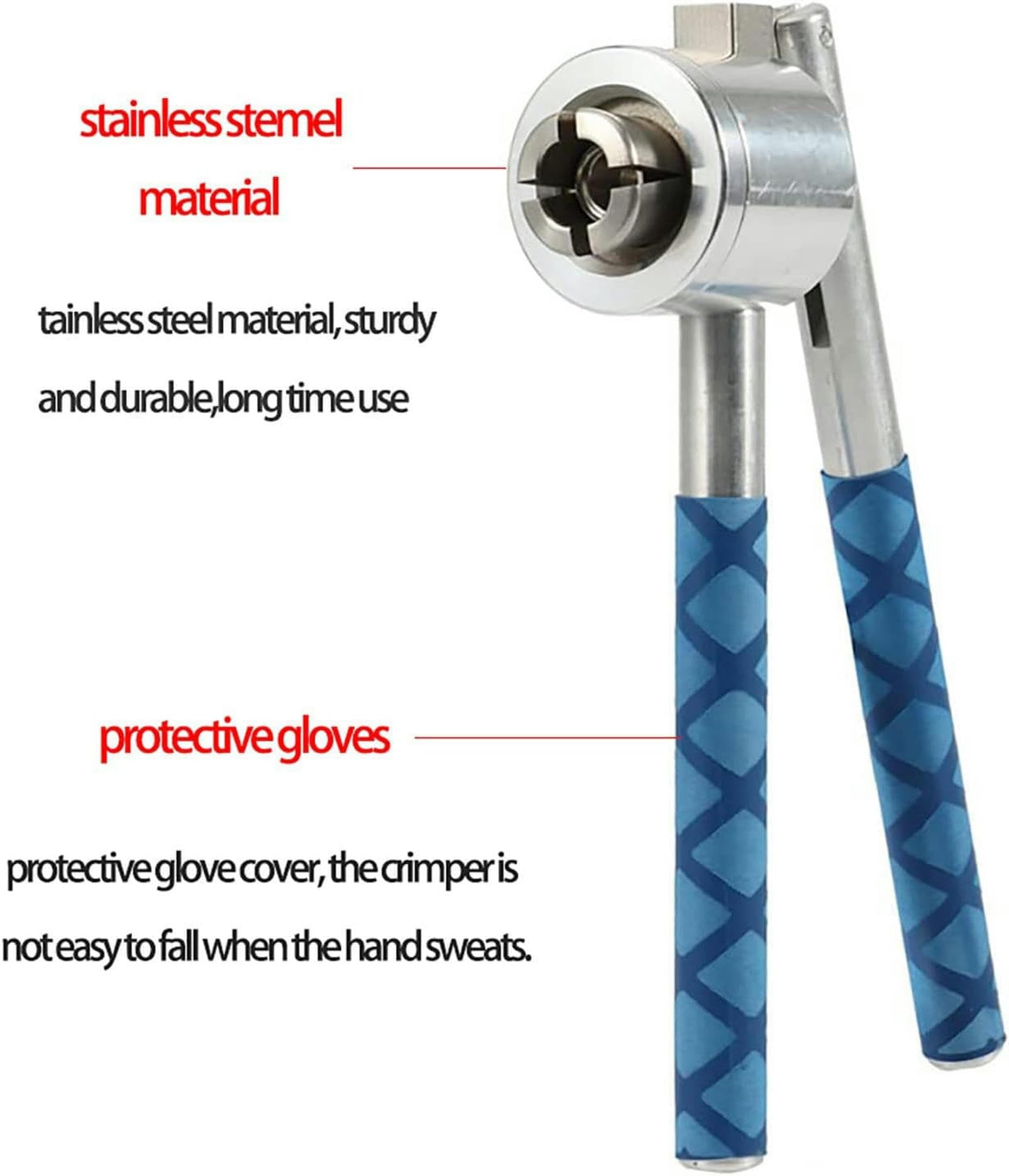 Herramienta de prensadora de botella manual, Máquina de sellado manual aleación aluminio 13-20 mm, herramienta taponado perfume, engarzadora viales(20mm)
