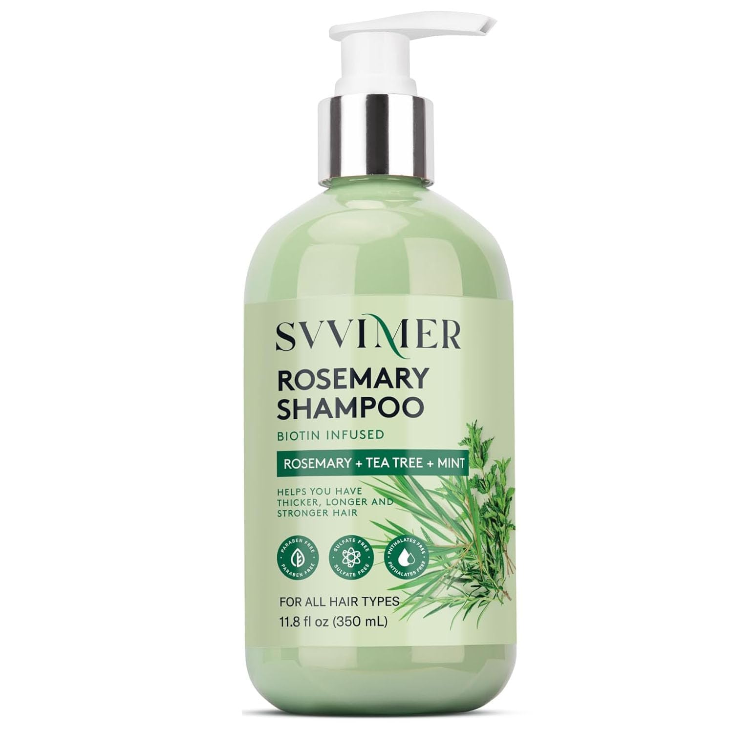 Svvimer Rosemary Hair Growth Shampoo - Thickening Shampoo with Biotin Tea Tree Oil