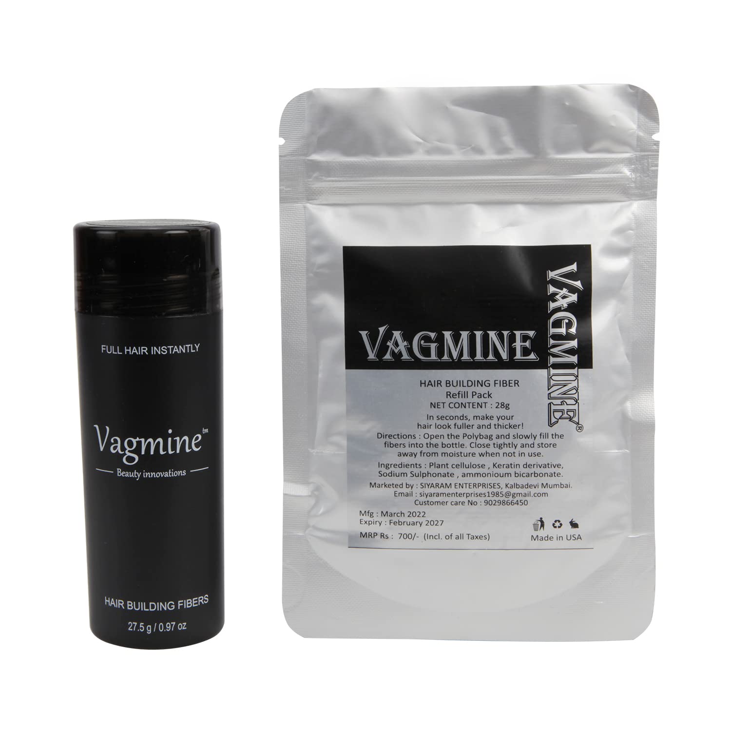 VAGMINE Hair Building Fibers (Full Hair Instantly) – Refill Pack – Dark Brown -28g-image-18