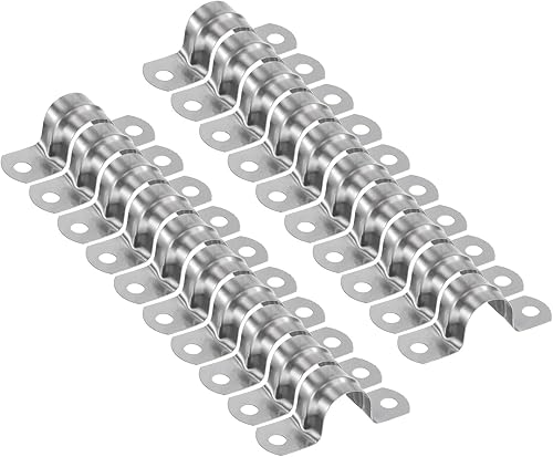 Miniatura 23 de HARFINGTON 10 abrazaderas de conducto de 3/16 pulgadas de 0.197 in, abrazadera de tubo M5 U, correa de tubo rígida de acero inoxidable, soporte