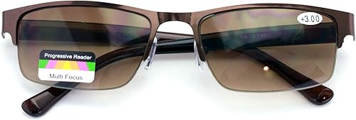 Miniatura 7 de V.W.E. Gafas de lectura progresivas rectangulares de metal sin línea Gafas de sol al aire libre del lector trifocal