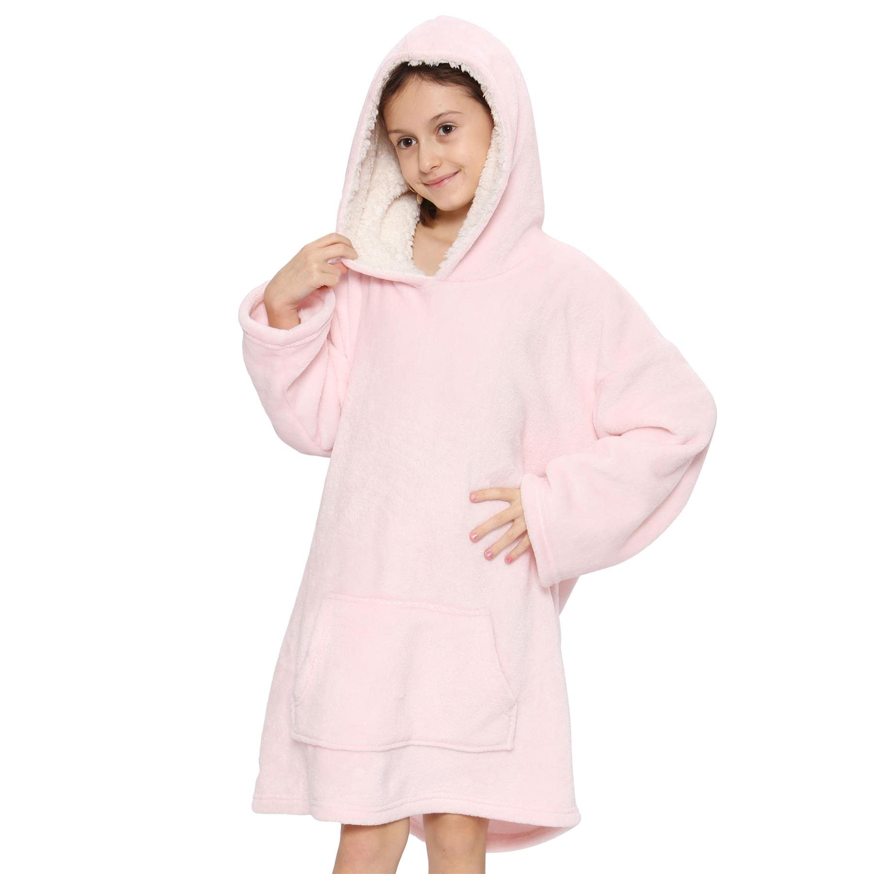 A2Z 4 Kids Oversized Hoodie Snuggle Blanket - Snuggle 951 Baby Pink One Size