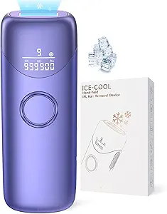 Laser Hair Removal with 5℃ Ice Cooling, Painless IPL Laser Hair Removal Device 3 in 1 Ubroo at Home Hair Remover Machine for Women Men Electrolysis Permanent Epilator on Face Body Depilation (Purple)