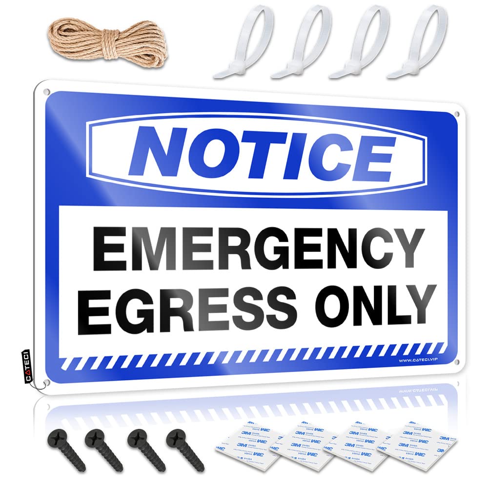 IBWNBBUSN Funny Signs Metal Notice Emergency Egress Only Tin Sign Metal Home Bar Signs Bar Sign For Home Decor(20X30CM)