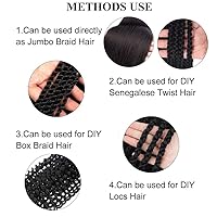 Vista 3 de Cabello trenzado preestirado de 30 pulgadas, 8 paquetes de extensiones de cabello profesional sintético trenzado de ganchillo suave textura Yaki