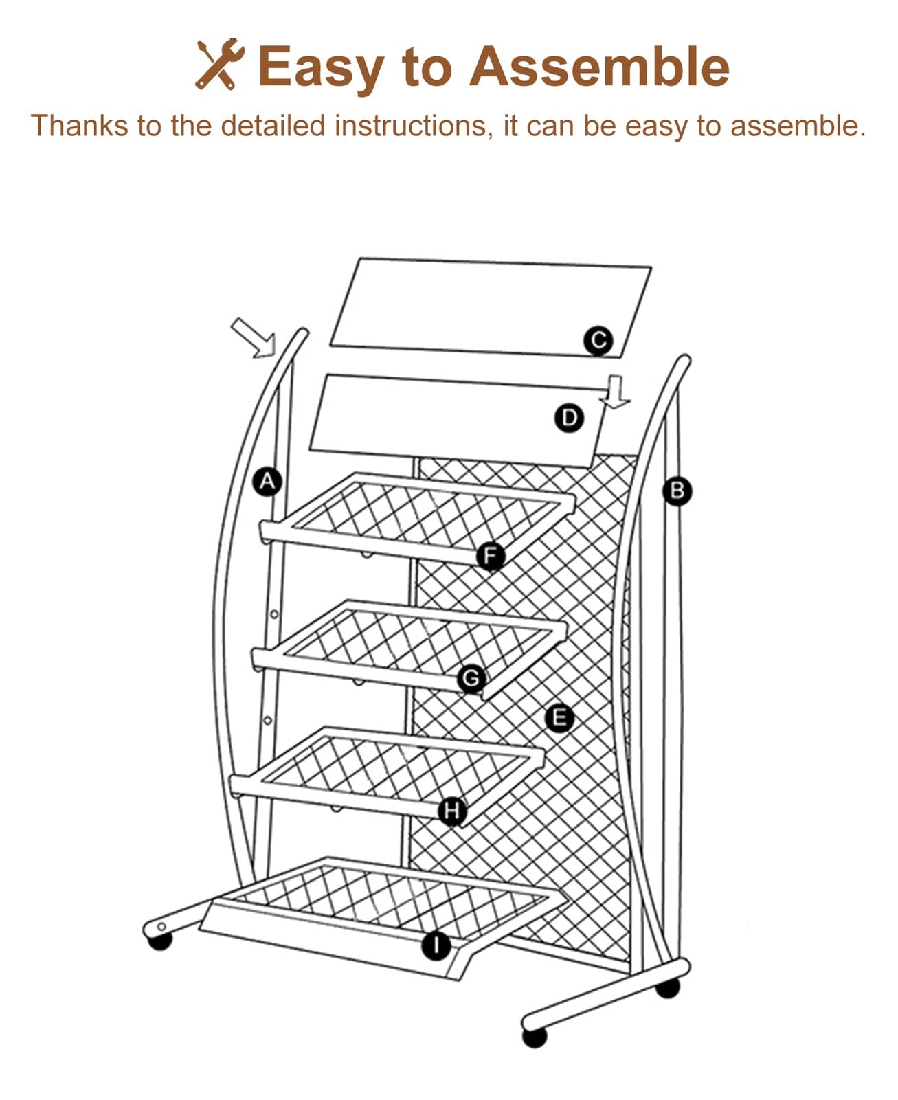 Soporte de exhibición de folletos negro de 4 niveles con soporte de literatura móvil, ideal para bancos, espectáculos comerciales, vestíbulos y bibliotecas.