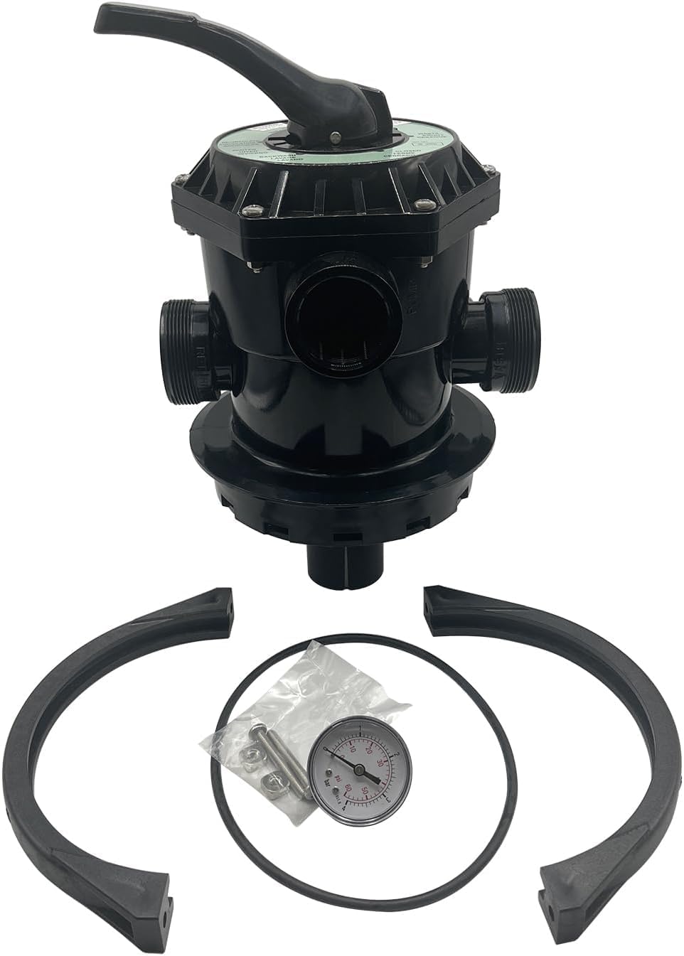 Poolzilla Blue Torrent Backwash Valve SP-714T Replacement Multiport Valve for Hayward Above Ground Pool Sand Filters | 1-1/2-Inch 6-Way | Top Mount | Black
