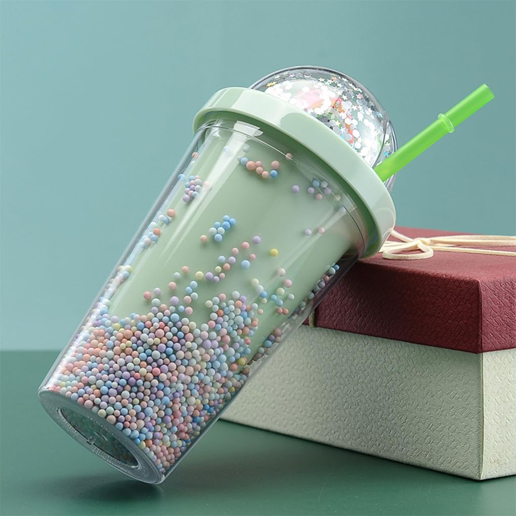 3er-Set, leicht zu reinigende Wasserflasche, hält den ganzen Tag über hydratisiert, Outdoor-Aktivitäten, Kunststoff-Wasserflasche mit Strohhalm, rosa