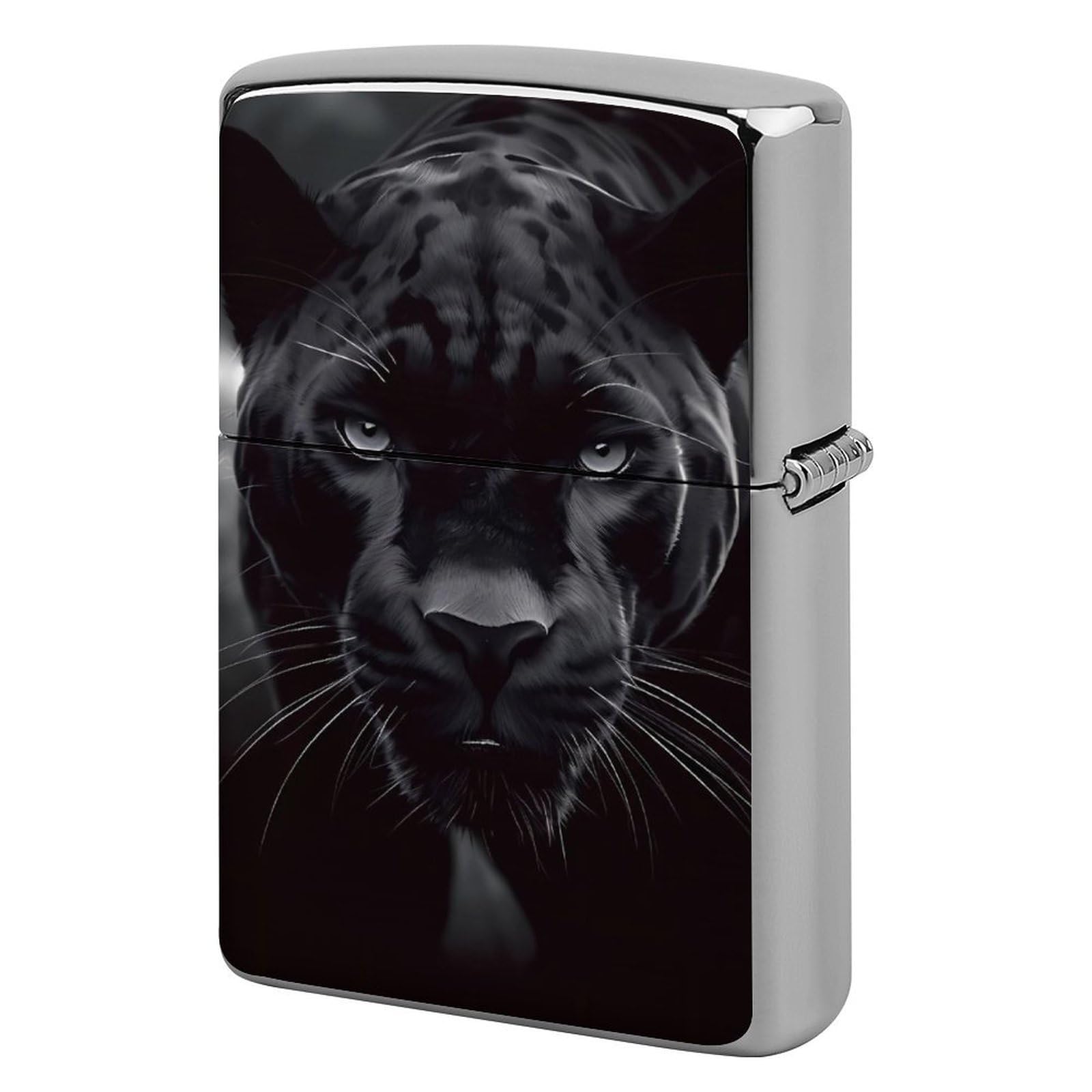 Animal Panther Lighter Case Cover Vintage Metal Lighter Sleeve Reusable Lighter Protective Cover Decorative Lighter Holder Birthday Gifts for Men Women